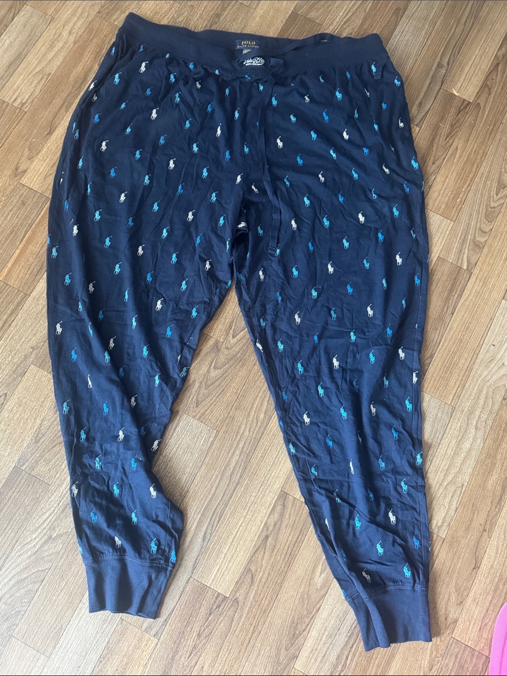 Polo by Ralph Lauren Navy Pajama Pants with Teal & White Pony Embroidery